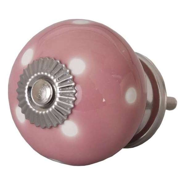 Clayre & Eef Deurknop Ø 4 cm Roze Keramiek Rond Meubelknop Clayre & Eef Deurknop Ø 4 cm Roze Keramiek Rond Meubelknop