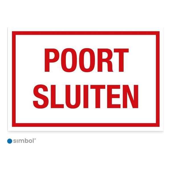 Simbol - Bord Poort Sluiten - Dibond - Formaat 20 x 30 cm. Simbol - Bord Poort Sluiten - Dibond - Formaat 20 x 30 cm.
