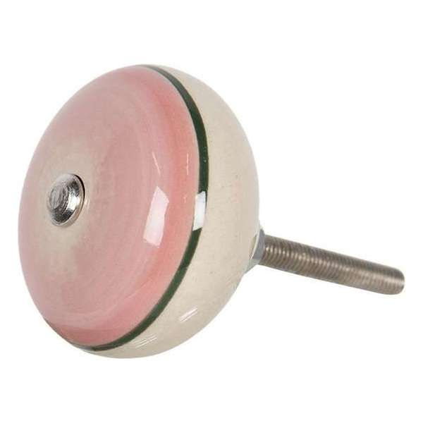 Clayre & Eef Deurknop Ø 4*3 cm Roze Keramiek Rond Meubelknop Clayre & Eef Deurknop Ø 4*3 cm Roze Keramiek Rond Meubelknop