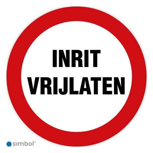 Simbol - Bord Inrit Vrijlaten - Dibond - Formaat ø 23 cm. Simbol - Bord Inrit Vrijlaten - Dibond - Formaat ø 23 cm.