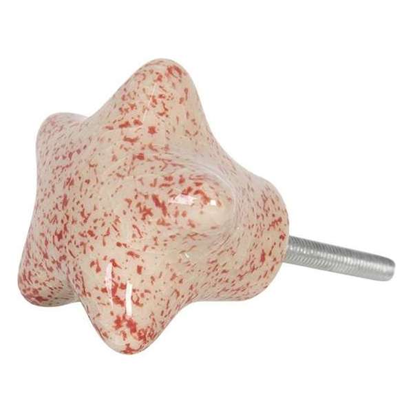 Clayre & Eef Deurknop 4*3*4 cm Rood Keramiek Meubelknop Clayre & Eef Deurknop 4*3*4 cm Rood Keramiek Meubelknop