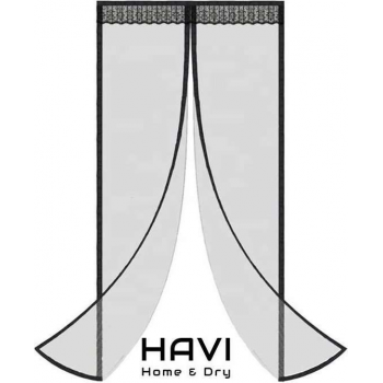 HAVI Home & Dry - Magnetisch Vliegengordijn - 100 x 230 cm - Zwart - Breedte Deur: 90cm - Lichtgewicht - Makkelijk te plaatsen