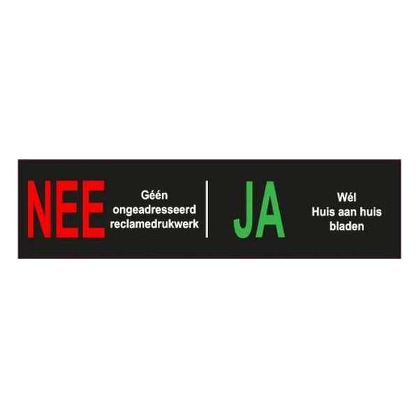 Brievenbussticker - Reclame Nee - Huis aan Huis Ja Brievenbussticker - Reclame Nee - Huis aan Huis Ja