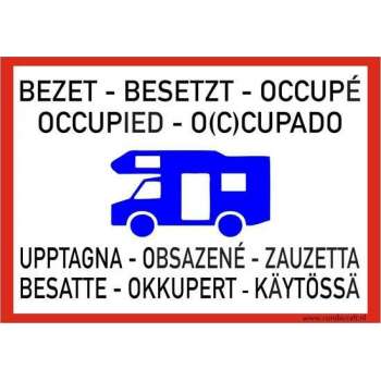 Bordje - Camper bezet - Bezette kampeerplaats
