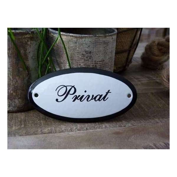 Emaille deurbordje ovaal 'Privat' Emaille deurbordje ovaal 'Privat'