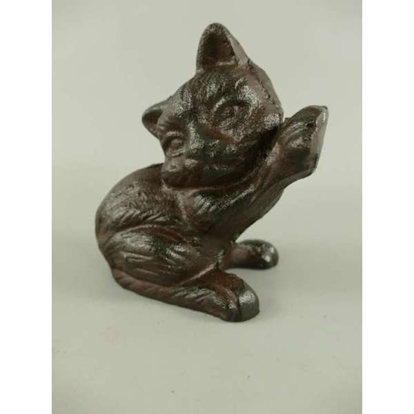 MadDeco - Gietijzeren - deurstopper - poes - bruin MadDeco - Gietijzeren - deurstopper - poes - bruin