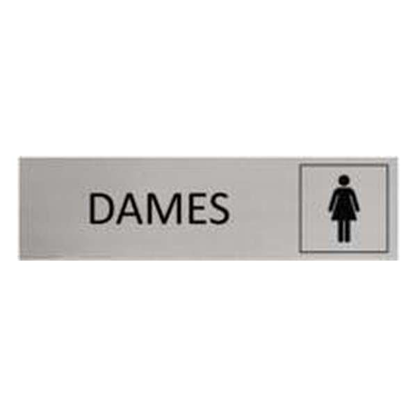 Aluminium Deurbordje Dames 165x45mm met tape Aluminium Deurbordje Dames 165x45mm met tape