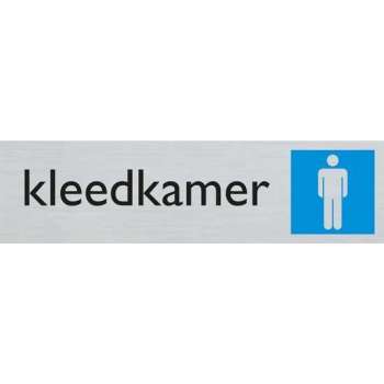 Deurbordje kleedkamer heren, alulook, 165 x 44 mm