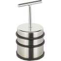 Relaxdays deurstopper rvs - deurbuffer - deurstop rond - deurbeschermer - rubber - handvat
