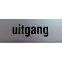 Aluminium deurbordje tekst: uitgang | 5 jaar garantie | Zelfklevend | 130x50x0,5 mm