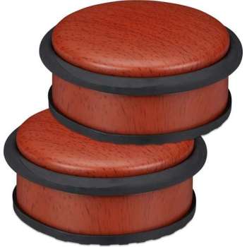 Relaxdays 2x deurstopper binnen - houtlook - deurvastzetter  - 5 cm hoog - deurhouder