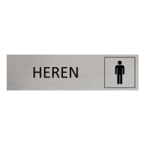 Aluminium Deurbordje Heren 165x45mm met tape Aluminium Deurbordje Heren 165x45mm met tape