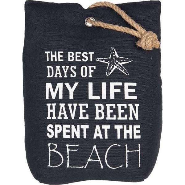 Clayre & Eef Deurstopper 21*14 cm Zwart Canvas Rechthoek The best days beach Deurklem Deurwig Clayre & Eef Deurstopper 21*14 cm Zwart Canvas Rechthoek The best days beach Deurklem Deurwig