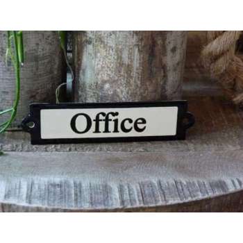 Emaille deurbordje recht 'Office'