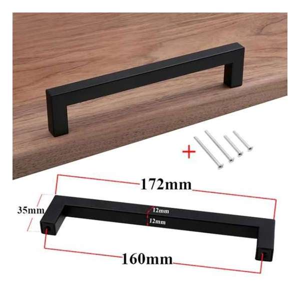DW4Trading® Handgreep meubel deur RVS met schroeven zwart 172 mm DW4Trading® Handgreep meubel deur RVS met schroeven zwart 172 mm