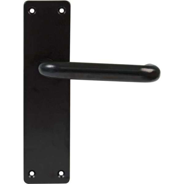 AMIG Deurklink op Schild – Terugslagveer – Aluminium – Gebogen – Zwart AMIG Deurklink op Schild – Terugslagveer – Aluminium – Gebogen – Zwart