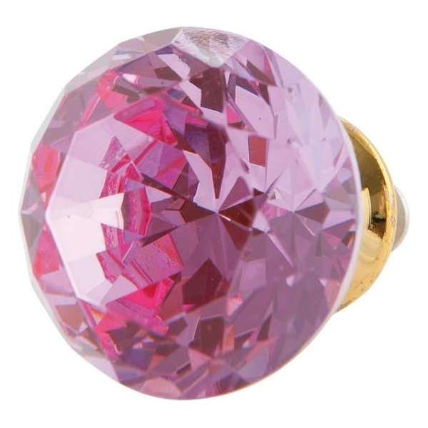 Clayre & Eef Deurknop Ø 3*3 cm Roze Keramiek Rond Diamant Meubelknop Clayre & Eef Deurknop Ø 3*3 cm Roze Keramiek Rond Diamant Meubelknop