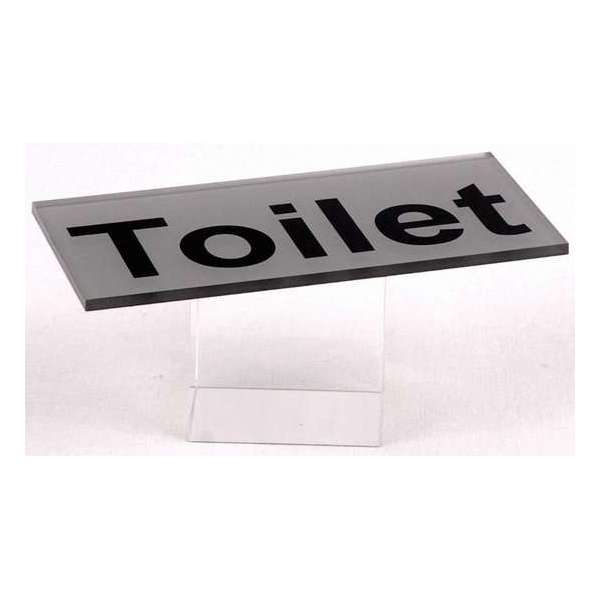 WC toilet Deurbordje tekst Toilet helder acrylaat 60 mm x 130 mm. Bevestiging 3M plakstrip. WC toilet Deurbordje tekst Toilet helder acrylaat 60 mm x 130 mm. Bevestiging 3M plakstrip.