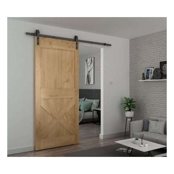 Schuifdeursysteem Standaard Gebogen-Zwart-200cm- uit één stuk Schuifdeursysteem Standaard Gebogen-Zwart-200cm- uit één stuk
