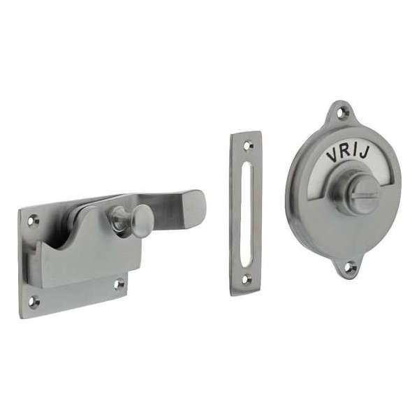 Intersteel WC-overslag met bocht vrij/bezet chroom mat Intersteel WC-overslag met bocht vrij/bezet chroom mat