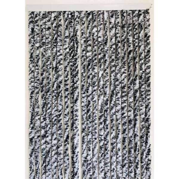 Vliegengordijn/deurgordijn kattenstaart zwart/grijs/wit gemêleerd 90x210cm Vliegengordijn/deurgordijn kattenstaart zwart/grijs/wit gemêleerd 90x210cm