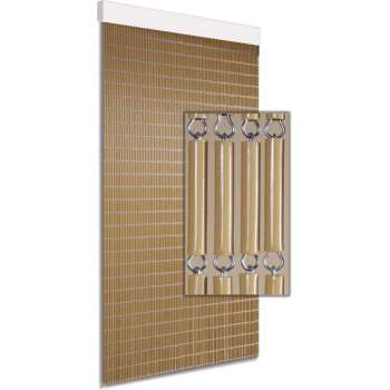DEGOR Vliegengordijn/deurgordijn hulzen beige kant en klaar  90x210cm