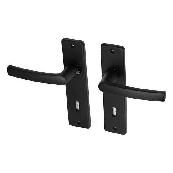 Wovar Zwarte deurklinken met schild SL72 aluminium blokmodel - Per Set Wovar Zwarte deurklinken met schild SL72 aluminium blokmodel - Per Set