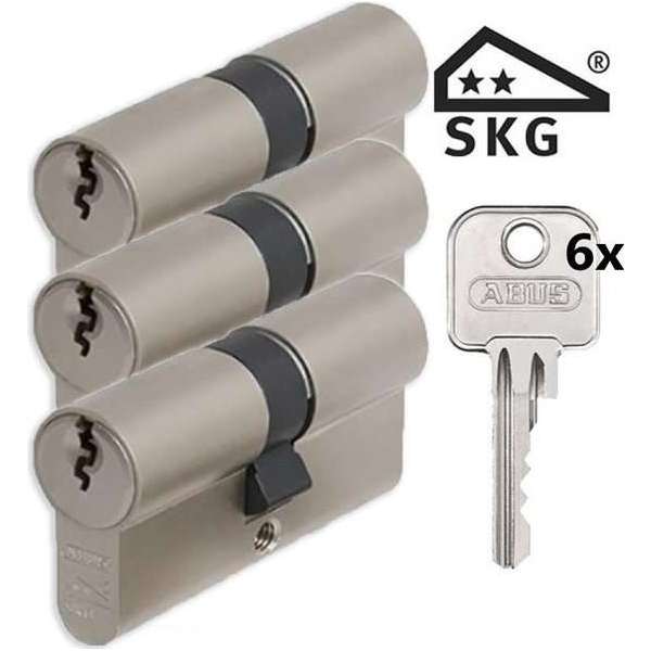 Abus E60 SKG2 - cilindersloten - 3 stuks gelijksluitend - 30/30 Abus E60 SKG2 - cilindersloten - 3 stuks gelijksluitend - 30/30