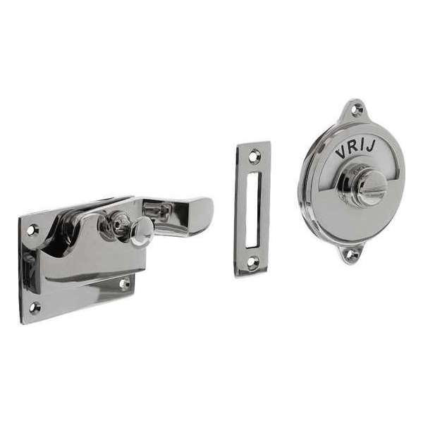 Intersteel WC-overslag met bocht vrij/bezet nikkel Intersteel WC-overslag met bocht vrij/bezet nikkel
