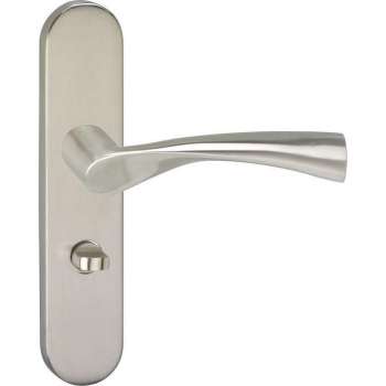 Impresso Wigston Deurklink – Deurbeslag – Ovaal – Deurschild met Toiletsluiting – Zilver