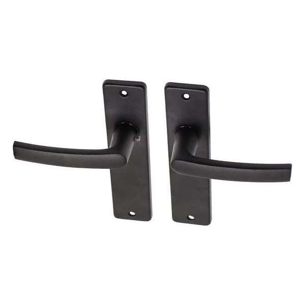 Wovar Zwarte deurklinken met blind schild aluminium blokmodel - Per Set Wovar Zwarte deurklinken met blind schild aluminium blokmodel - Per Set