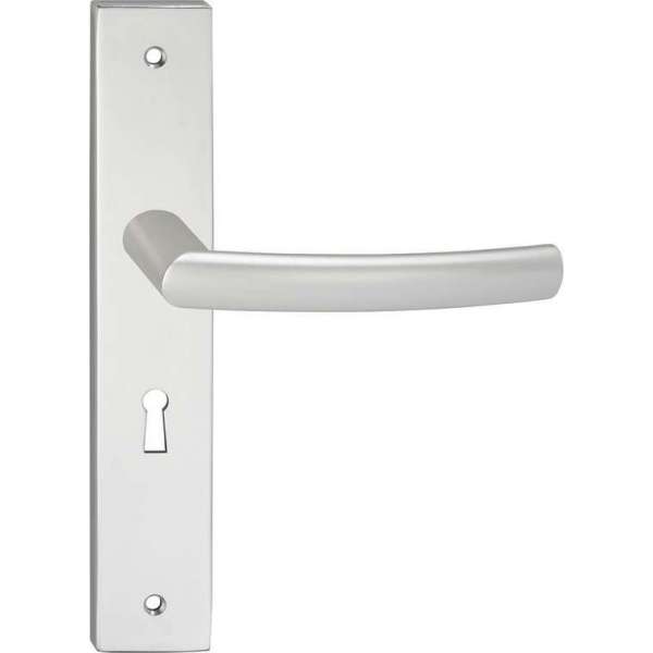 Impresso Burton Deurklink – Deurbeslag – Vierkant – Deurschild met Schroeven en Sleutelgat – Zilver Impresso Burton Deurklink – Deurbeslag – Vierkant – Deurschild met Schroeven en Sleutelgat – Zilver