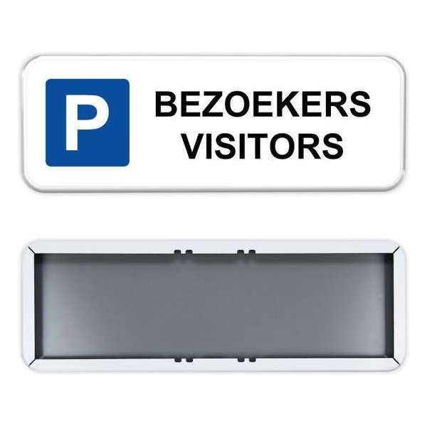 Parkeerbord Bezoekers Visitors 60x20cm - Stevig aluminium bord met dubbel omgezette rand Parkeerbord Bezoekers Visitors 60x20cm - Stevig aluminium bord met dubbel omgezette rand