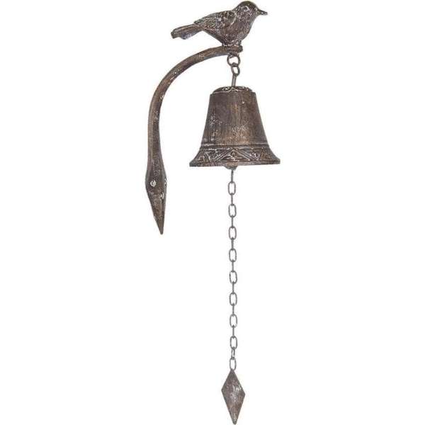 Clayre & Eef Ouderwetse Deurbel Gietijzer Vogel 10*15*25 cm Bruin Ijzer Tuinbel Buitenbel Bel met Klepel Clayre & Eef Ouderwetse Deurbel Gietijzer Vogel 10*15*25 cm Bruin Ijzer Tuinbel Buitenbel Bel met Klepel