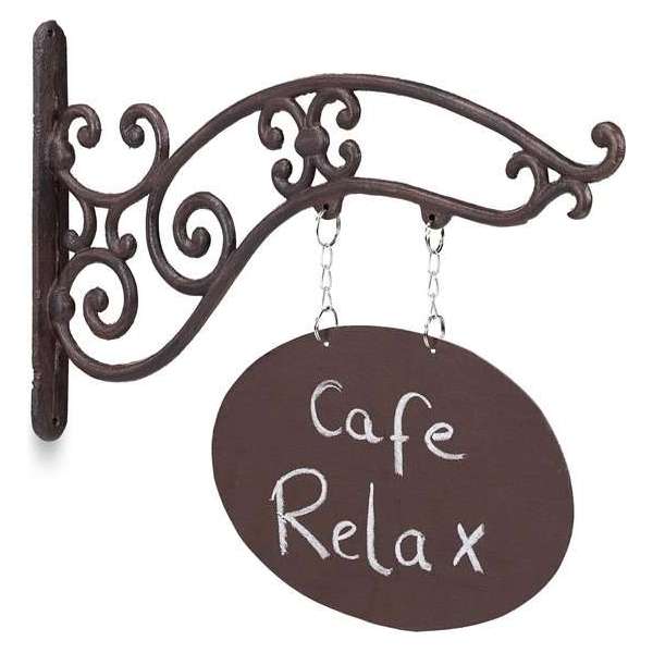 Relaxdays uithangbord beschrijfbaar - hangbord gietijzer - uithangbordje - uithang bord Relaxdays uithangbord beschrijfbaar - hangbord gietijzer - uithangbordje - uithang bord