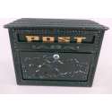 Brievenbus - retro wandbrievenbus - post - rustiek - groen - 29 cm hoog