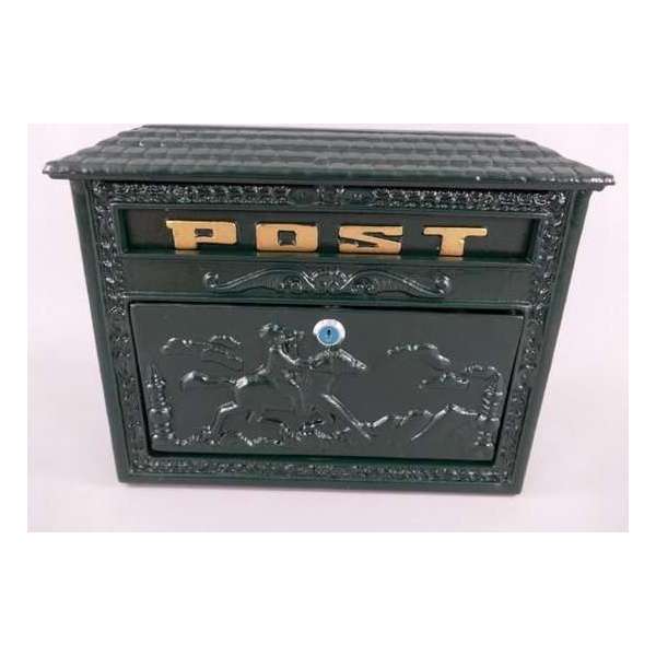 Brievenbus - retro wandbrievenbus - post - rustiek - groen - 29 cm hoog Brievenbus - retro wandbrievenbus - post - rustiek - groen - 29 cm hoog