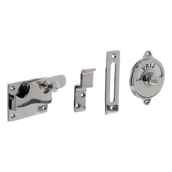 Intersteel WC-overslag vlak vrij/bezet nikkel Intersteel WC-overslag vlak vrij/bezet nikkel