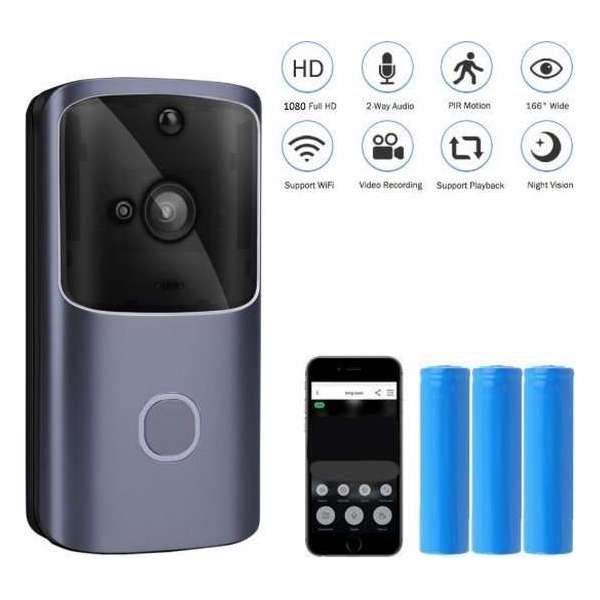 Drphone® HawkX1 – Video Deurbel Cloud – Wireless Camera - Intercom - Wifi + 4G - Inclusief App + 3 Batterijen - Zwart Drphone® HawkX1 – Video Deurbel Cloud – Wireless Camera - Intercom - Wifi + 4G - Inclusief App + 3 Batterijen - Zwart