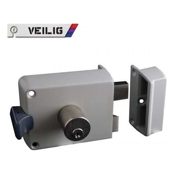 Veilig oplegvoordeurslot 50-60 mm verstelbaar links SKG** grijs Veilig oplegvoordeurslot 50-60 mm verstelbaar links SKG** grijs