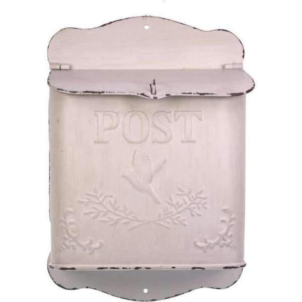 Brievenbus hangend metaal creme 23,5x12x5x34,5cm Brievenbus hangend metaal creme 23,5x12x5x34,5cm