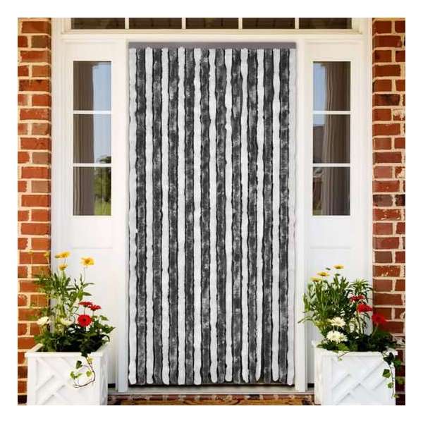 VidaXL - Vliegengordijn - 90x220 cm - Grijs/Wit VidaXL - Vliegengordijn - 90x220 cm - Grijs/Wit