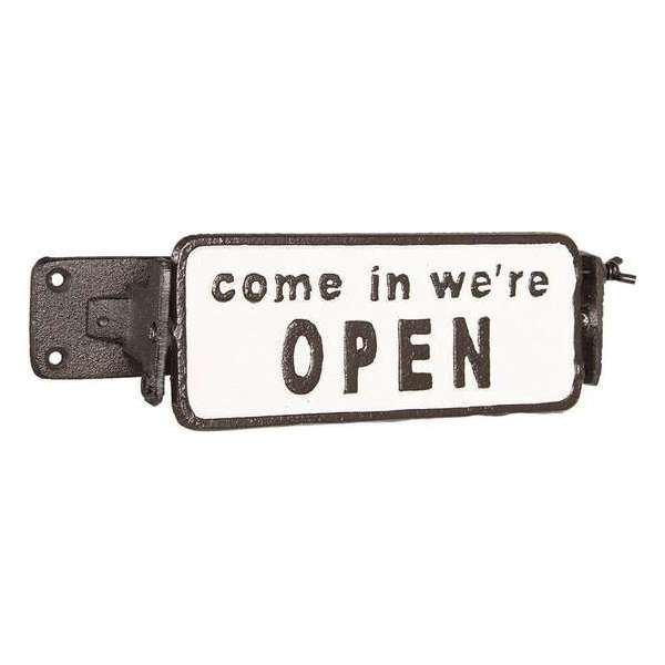 Clayre & Eef Open Gesloten Bordje 17*7*8 cm Bruin Ijzer Rechthoek Come in we're open Open Closed Bordje Welkomstbord Welkom Bord Clayre & Eef Open Gesloten Bordje 17*7*8 cm Bruin Ijzer Rechthoek Come in we're open Open Closed Bordje Welkomstbord Welkom Bord