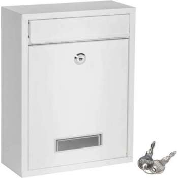 Granch® Wandbrievenbus - Stalen Mailbox - Buiten Brievenbus - Staande Brievenbus - Postbus - Kluisje - Huis & Kantoor- Wit - RVS