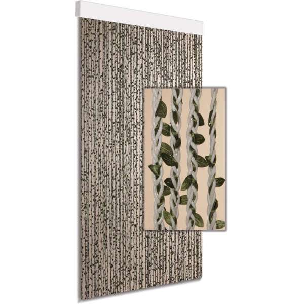 Vliegengordijn/deurgordijn decoratief beige/groen 100x220 Vliegengordijn/deurgordijn decoratief beige/groen 100x220