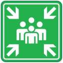 Verzamelplaats bord 40x40cm - Stevig aluminium bord met dubbel omgezette rand