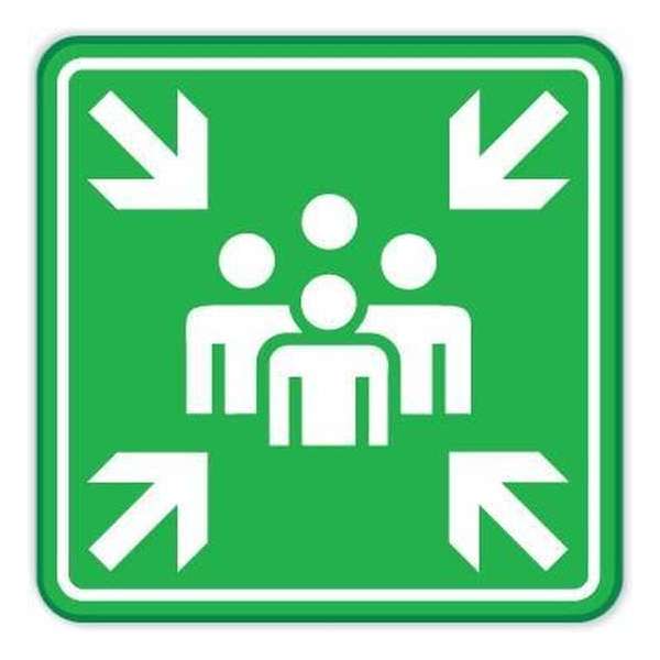 Verzamelplaats bord 40x40cm - Stevig aluminium bord met dubbel omgezette rand