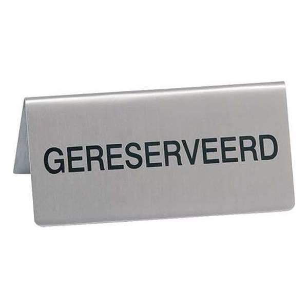 Set van 10 bordjes gereserveerd RVS Set van 10 bordjes gereserveerd RVS