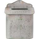 Clayre & Eef Brievenbus Muur 26*10*35 cm Grijs Ijzer Rechthoek Bloemen Post Wandbrievenbus Brievenbus Hangend