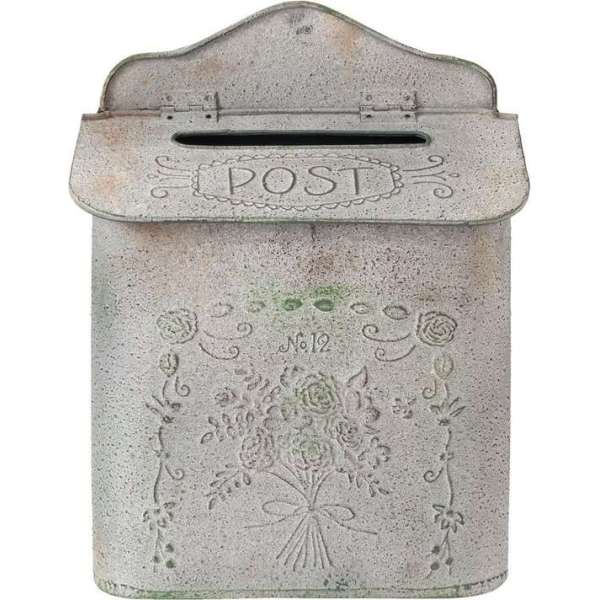 Clayre & Eef Brievenbus Muur 26*10*35 cm Grijs Ijzer Rechthoek Bloemen Post Wandbrievenbus Brievenbus Hangend Clayre & Eef Brievenbus Muur 26*10*35 cm Grijs Ijzer Rechthoek Bloemen Post Wandbrievenbus Brievenbus Hangend
